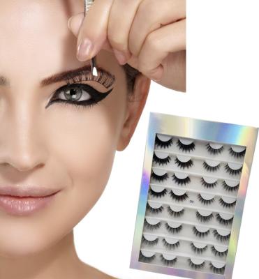 China Wholesale Natural Good Quality Long False Eyelashes 16 Pairs 3D False Eyelashes for sale