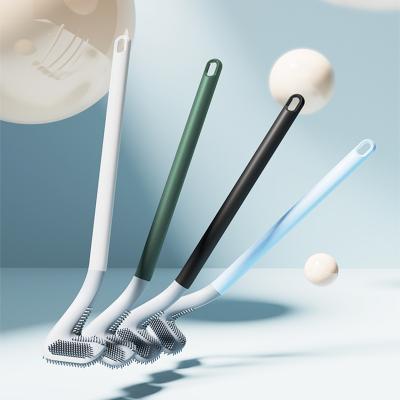 China Modern Lightweight Gray Silicone Rubber Toilet Bowl Brush With Flexible WC Cleaning Brush Toilet for sale