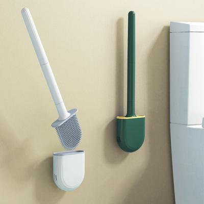 China Modern Lightweight Gray Silicone Rubber Toilet Bowl Brush With Flexible WC Cleaning Brush Toilet for sale