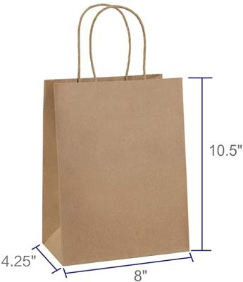 China Recyclable Recyclable Kraft Paper Bag With Twisted Handle Reusable Paper Shopping Bags for sale