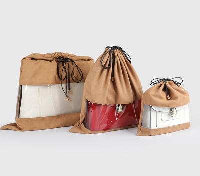 China Good Quality Simple And Stylish Rope Handle Reusable Cotton Drawstring Shoe Bag for sale