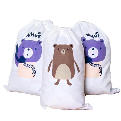 China Custom Advertising Drawstring Bag Cotton Drawstring Bag Logo Printing Cotton Canvas Bag Rope Advertising Pouch for sale