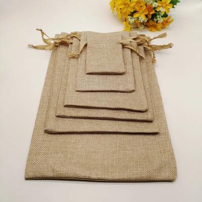 China Reusable Mini Drawstring Bags Drawstring Pouch Bag Hemp Hemp Soap Jewelry Drawstring Jute Drawstring Bag Rope Handle for sale