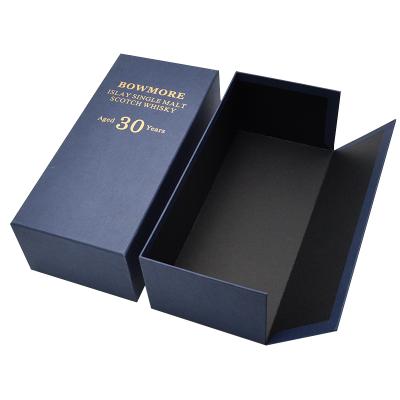 China Wholesale Luxury Custom Recycled Materials Champagne Box Wine Bottle Packing Logo Badge Handwork Packing Box for sale