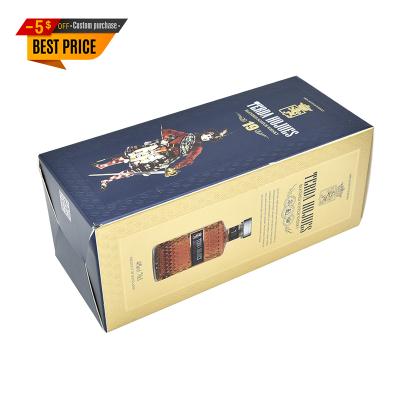 China Recycled Materials Wholesale Custom Collapsible Wine Box Packaging Whiskey Spirit Gift Box Magnetic Wholesale Packag for sale