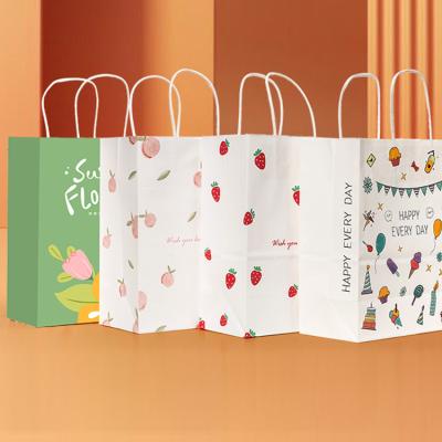 China Excellent Quality Handmade Custom Logo Printing Recyclable Shopping Paper Bag Brown Tote Paper Takeaway Bag for sale