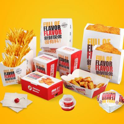 China Education Custom Take Away Food Boxes French Fries Fried Chicken Nuggets Carton Food Packaging Paper Box for sale