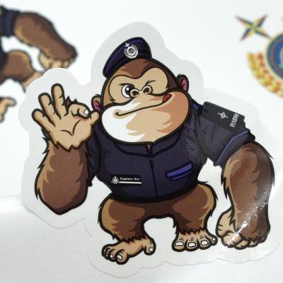 China Waterproof Computer Fridge Monkey Carton Removable Waterproof Sticker Animal Printing for sale