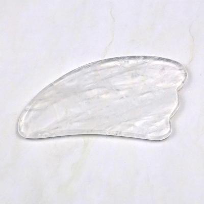 China Whitening Horn Shape Clear Quartz Gua Sha Rock Crystal Guasha Gemstone Sculptor GuaSha Tool for sale