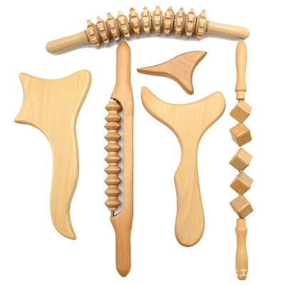 China Whitening Therapy Wooden Roller Wooden Massage Gua Sha Tools Customized Wooden Massage Rollers for sale