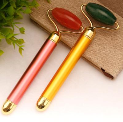 China Automatic Jade Facial Massager Whitening Rose Quartz Vibration Roller Electric Facial Roller for sale