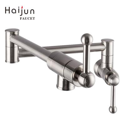 China Brass Water Kitchen Faucet Mixer Tap Thermostatic Wall Mounted Faucets Double Handle for sale