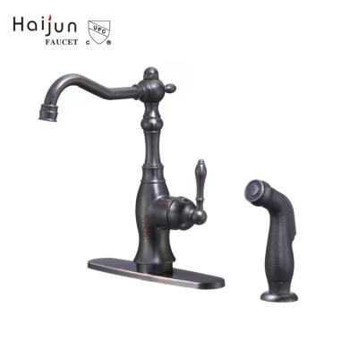 China Haijun China Online Selling Commercial Kitchen Thermostatic Water Sink Faucets Kitchen Faucet Black Brass Faucet for sale