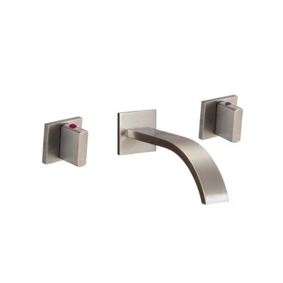 China Haijun Cheap 0.1~1.6MPa Double Handle Wall Mount Bathroom Basin Faucets Metered Faucets for sale