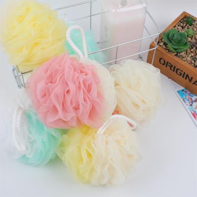 China Clean 2 Tone 30~70G Color Body Shower Net Scrubber Super Soft Exfoliating Loofah Mesh Bath Sponge for sale