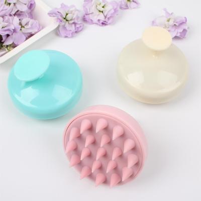 China Gloway Logo Round Shape Scalp Massager Silicone Shampoo Rose Custom Waterproof Brush White Shampoo Brush for Wet or Dry Hair for sale