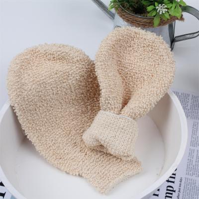 China All Body Natural Eco-Friendly Shower Scrub Natural Ramie Bath Skin Mitt Bath Gloves Exfoliating for Men and Women for sale