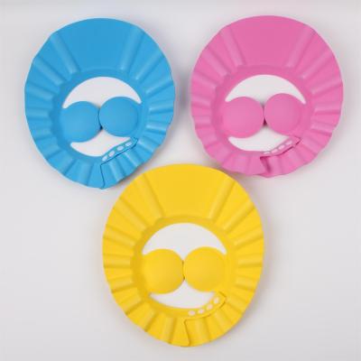 China Sustainable Adjustable Soft Baby Bathing Shower Shield Cap EVA Kids Ear Baby Shower Hat For Toddler for sale