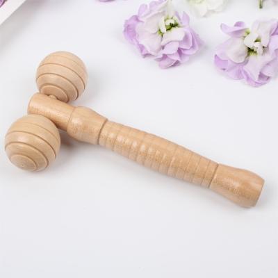 China Blood Circle Stimulate Portable Wooden Foot Body Shape Rectangle Hand Individual 2 Ball Facial Massager Tool For Sale for sale