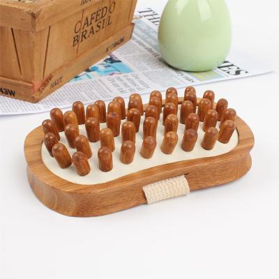 China Natural Bamboo Body Scalp Massager Head Tool Bamboo Massager Body Sweep Hand Held Cellulite Reduction for sale