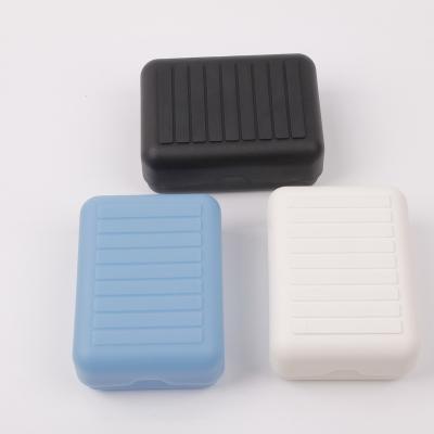 China OEM Durable Travel Soap Bar Saver Holder Box Rectangular Durable Bathroom Plastic Soap Dish for sale