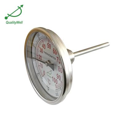 China SS304 hermetically sealed 4 inch bimetal coil thermometer for sale