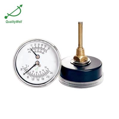 China Dual Indicator HAVC 72mm Thermometer Temperature Boiler Pressure Gauge for sale