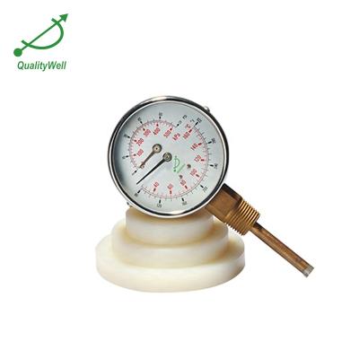 China Steam Boiler Pressure Gauge Bimetal Thermometer 84mm for sale