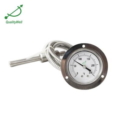 China 50mm Dial Height Rear Connection Gas Filled Capillary Tube Thermometer 2