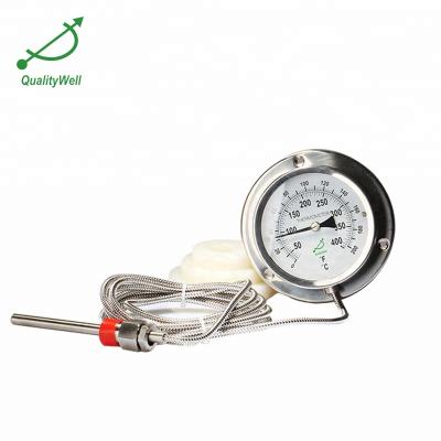 China All 304 Stainless Steel Gas Filled Remote Thermometer With Capillary Filled System Thermometer for sale