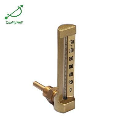 China Casting Aluminum With Gold Plating Aluminum Large Industrial Liquid Filled Thermometer Glass Suppliers for sale