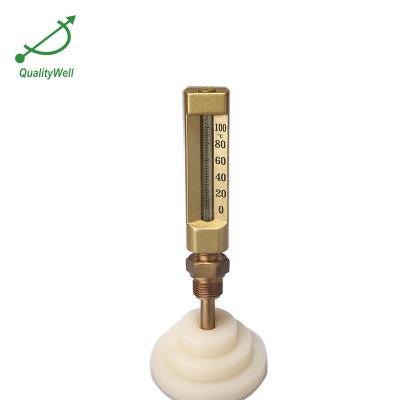 China Aluminum Casting With Gold Plating Metal Case Glass Thermometer Industrial Thermometer for sale