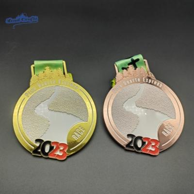 China Europe Custom Metal Logo Sports Running Marathon Medal For Souvenir 3d Gold Silver Bronze Zinc Alloy Metal Custom Pins Medal for sale