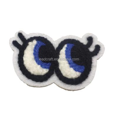 China Washable Cheap Factory Wholesale  Chenille Embossed Logo Heat Press Jeans Hat Leather Patch for sale