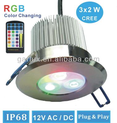 China Stainless steel fire rated led downlights ip68 waterproof color changing led ceiling light for sale