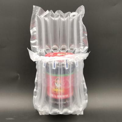 China Free samples recyclable plastic glass bottle packaging materials air column damping bag for chili sauce/box/jar/bottle/ragile items for sale