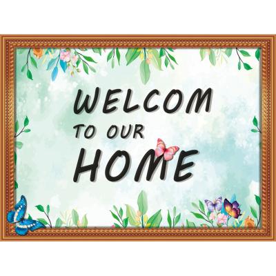 China Minimalist Welcome Sign for Front Door, Front Door Decor for Farmhouse Porch Decorations, Rustic Welcome Braids Sign with Stapled Greenery for sale