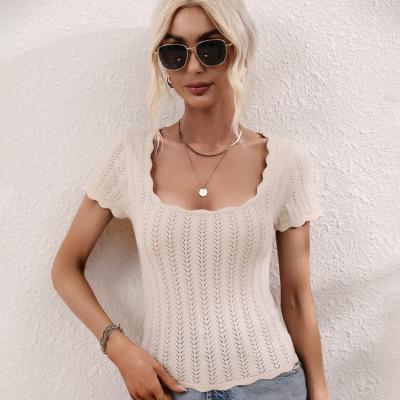 China Anti-Wrinkle Face-Lifting Casual Simple Summer Women's Knitted Sweaters for sale