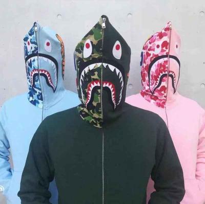 China New Arrival Bape Shark Camouflage Shark Anti-Shrink New Arrival Factory Price Hoodie Zipper Coat Fashion Winter Coat Men's Quilting Thin Coat for sale