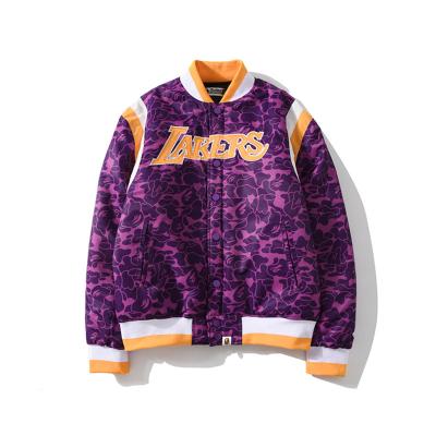 China Good Quality Fashion Sustainable Street Style Bape Purple Bomber Jacket Men Cotton Padded Winter Jacket Camouflage Padded Jacket for sale