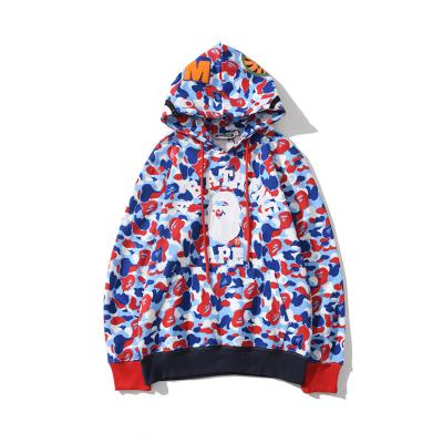 China Hot Sale Anti-Shrink Camouflage Shark Printed Men Clothing Bape Hoodie Cheap Hoodies For Sale Couple Hoodies Clothing for sale