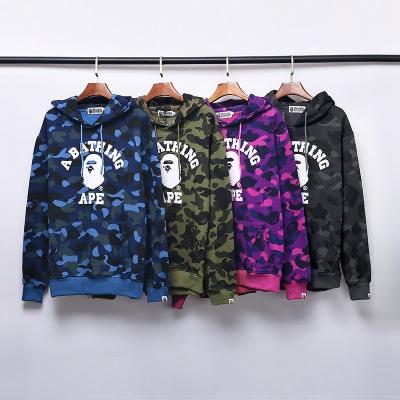 China Factory Price Anti-Shrink High Quality Anti-Shrink Cotton Bape Classic Animal Hoodies Camouflage With Fleece for sale