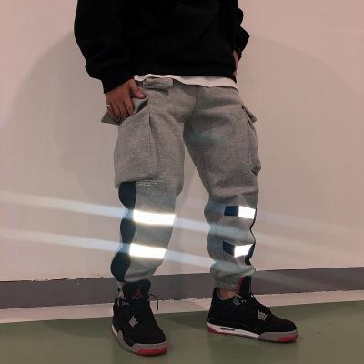 China Anti-pilling High Quality Thoughtful Track Pants With Magic Tapes Loose Track Pants With Fleece Mens Cargo Pants With 6 Pockets for sale