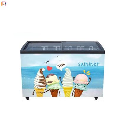 China Glass Freezer Small Capacity Supermarket Ice Cream Display Single-temperature Door Chest Commercial Freezers for sale