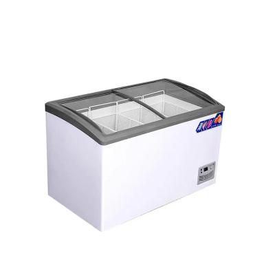 China Commercial Single-Temperature Ice Cream Popsicles Display Glass Door Chest Top Fridge Freezer for sale