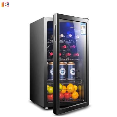 China Simple Hotel Mini Bar Fridge Glass Door Mini Bar Fridge Silent Compact Door COMPRESSOR for sale