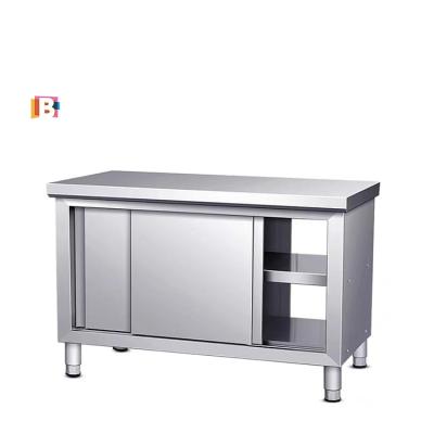 China Convenient Double Doors Storage Workbench Kitchen Table Steel Work Bench for sale