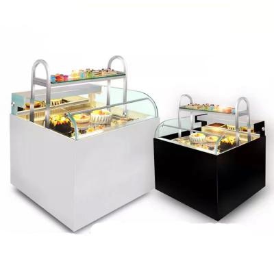 China Commercial Single-temperature Open Cake Display Cake Bakery Refrigerated Cabinet Cake Fridge Showcase With Marble Base for sale