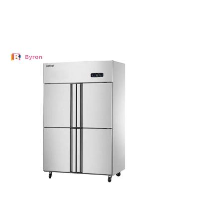 China Single-temperature stainless steel 4-door refrigerator buffet fridge for sale