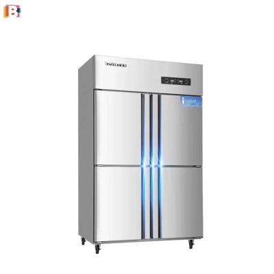 China Single-temperature Stainless Steel 4-Door Refrigerator CFC Free Fridge Buffet Fridge for sale